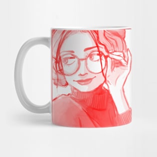 Women In Red Mug